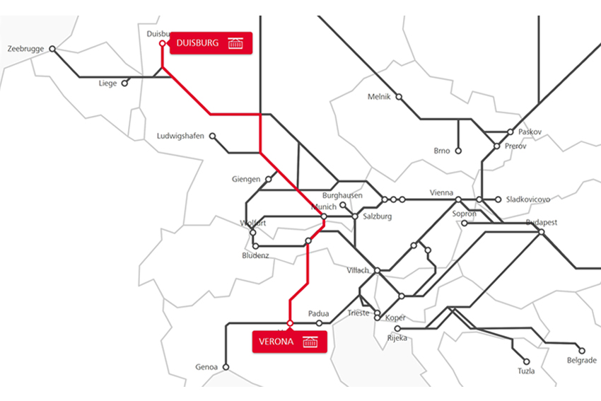 TransFER Verona-Duisburg Karte